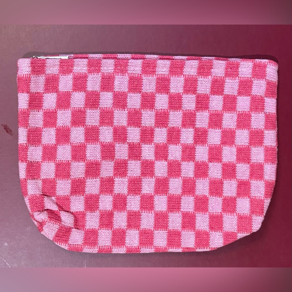 Pink Checkered Pouch,Knit 🧶 - Picture 3 of 6